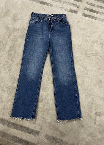 Kadın Mavi Normal Kesim Kot Pantolon - Görsel 8