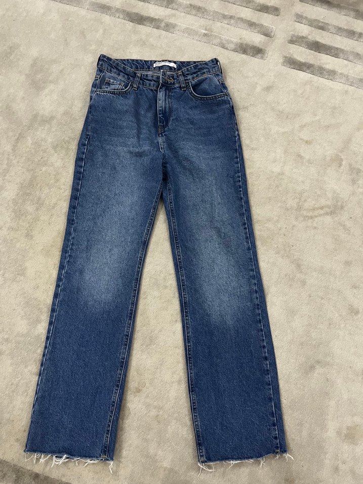 Kadın Mavi Normal Kesim Kot Pantolon - Görsel 4