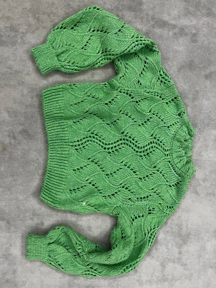 Yeşil Örgü Kadın Bohem Kazak - Görsel 3