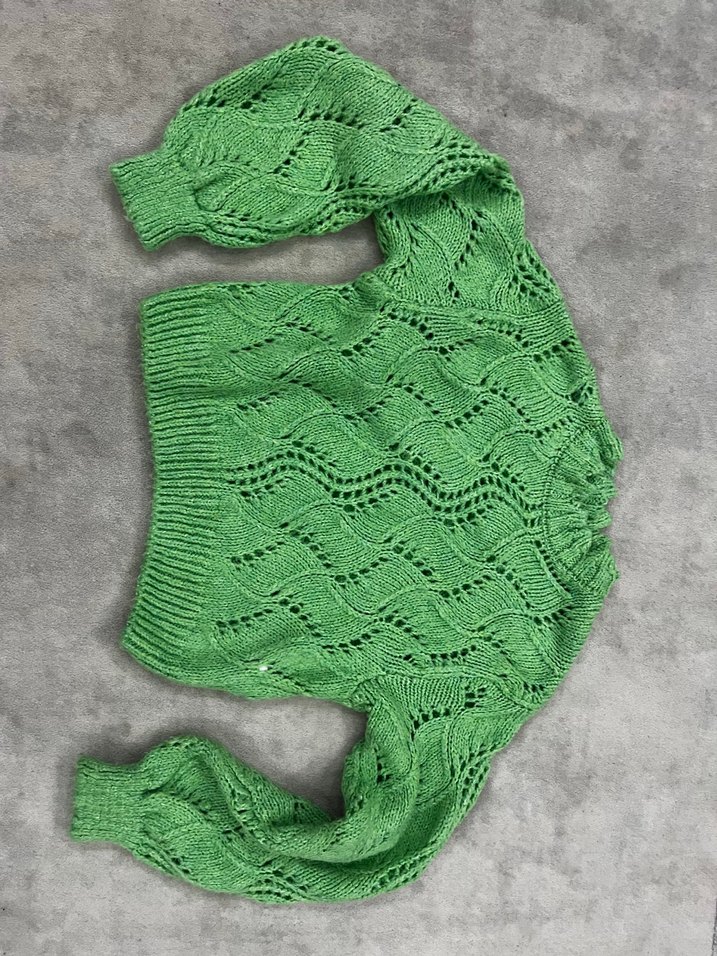 Yeşil Örgü Kadın Bohem Kazak - Görsel 2