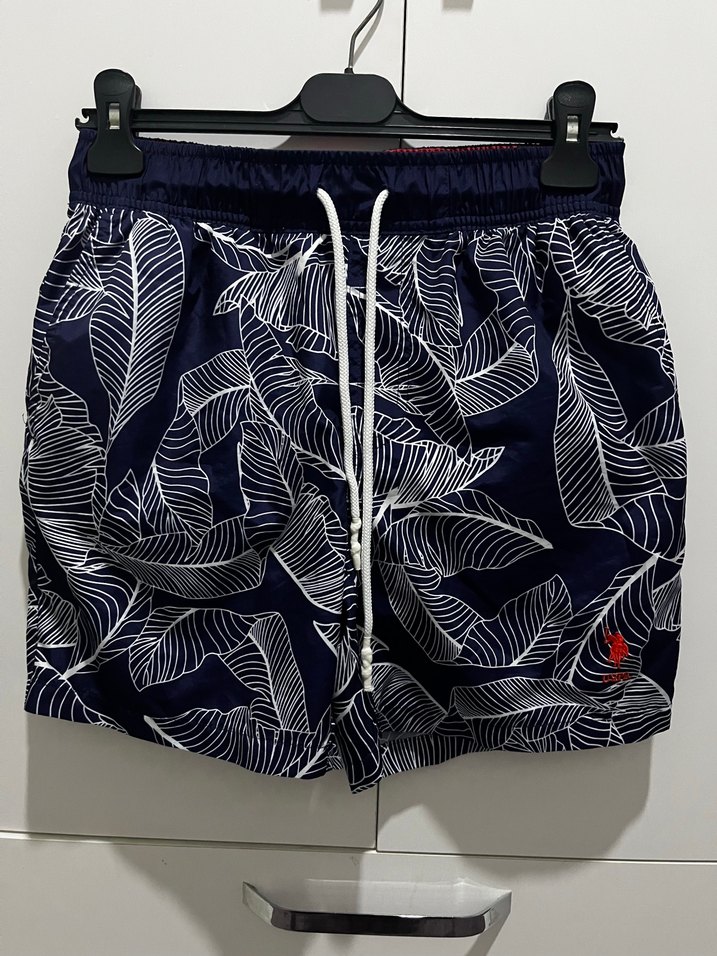 Erkek Lacivert Yaprak Desenli Mini Şort - Görsel 2