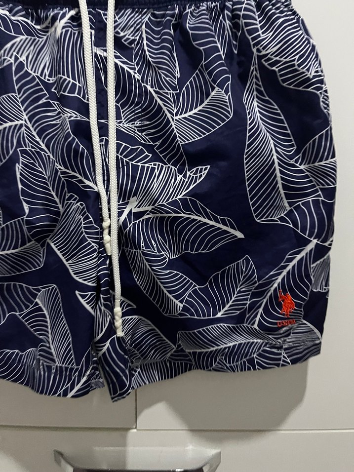 Erkek Lacivert Yaprak Desenli Mini Şort - Görsel 3