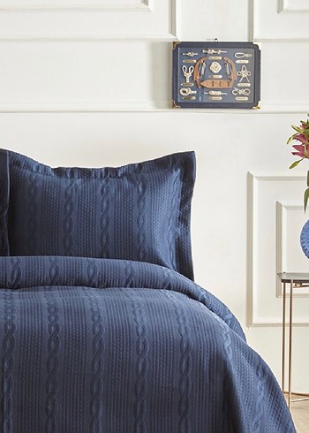 Nautica Home Lacivert Nakışlı Yatak Örtüsü Seti - Görsel 4