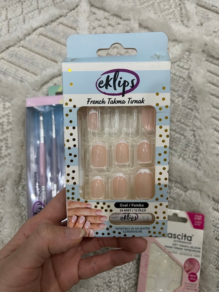 Pastel Renkli Tırnak Süsleme Seti&Takma Tırnak - Görsel 3