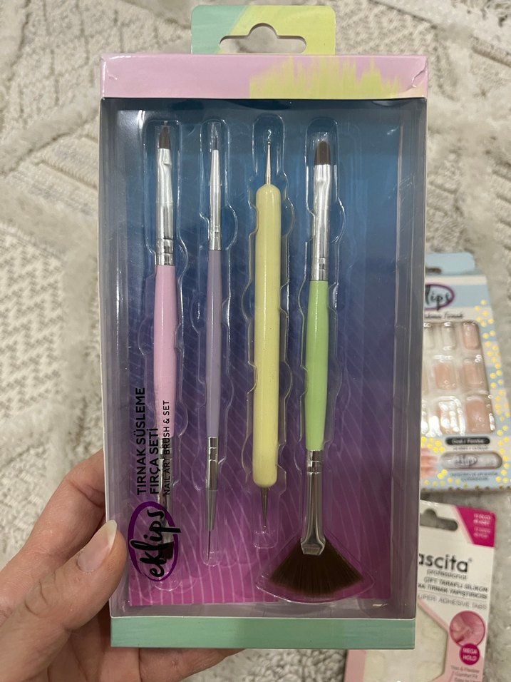Pastel Renkli Tırnak Süsleme Seti&Takma Tırnak - Görsel 2