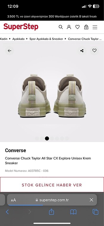37,5 Beden Converse Ayakkabı