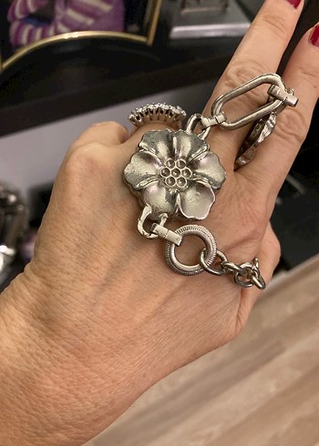 Çiçek Detaylı Zincir Metal Kadın Kemer - Görsel 4