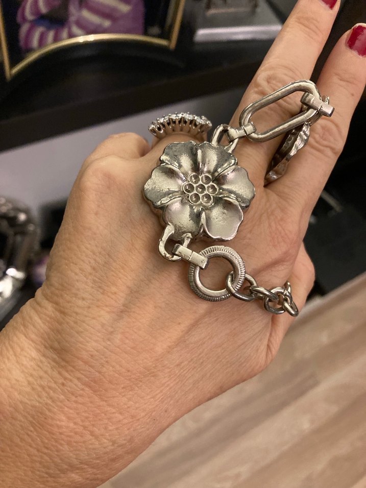 Çiçek Detaylı Zincir Metal Kadın Kemer - Görsel 4