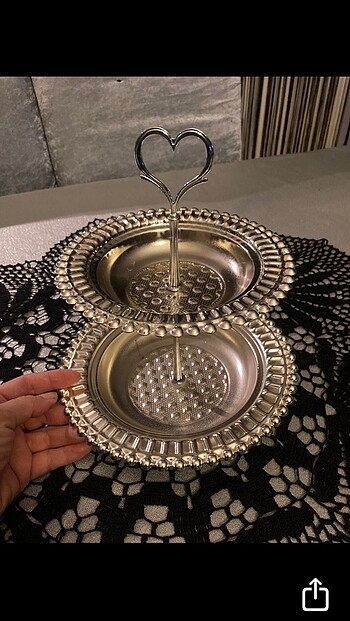 Karaca Home GÜMÜŞ İKİ KATLI SUNUMLUK