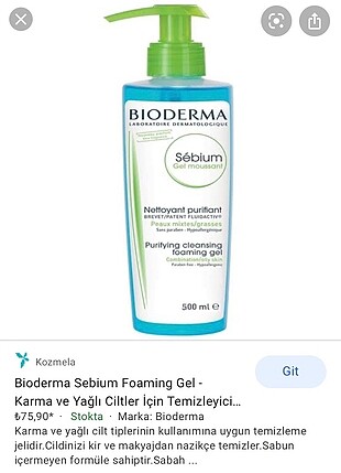 Bioderma Sebium Yüz Temizleme Jeli