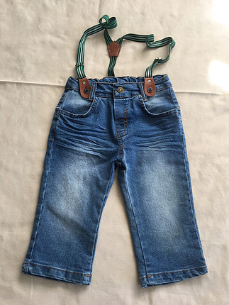 3-4 yaş Askılı kot pantolon