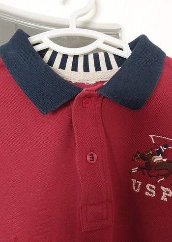 Erkek Uzun Kollu Kırmızı Polo Yaka Tişört - Görsel 3