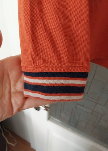 Erkek Uzun Kollu Kırmızı Polo Yaka Tişört - Görsel 6