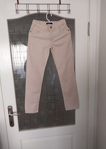 Bej çocuk Pamuk Kumaş Pantolon - Görsel 2