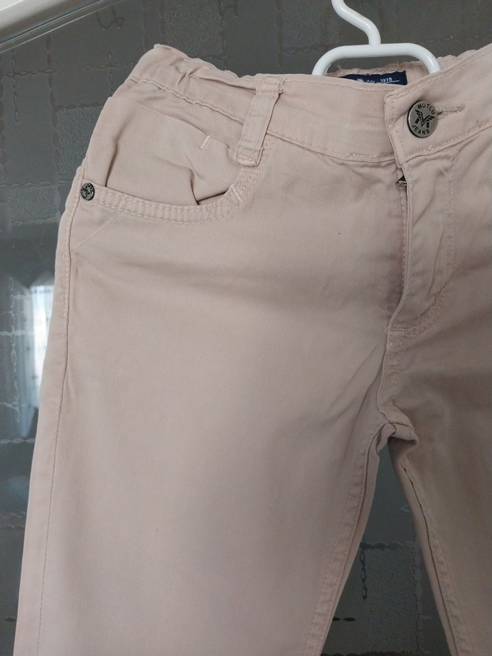 Bej çocuk Pamuk Kumaş Pantolon - Görsel 3