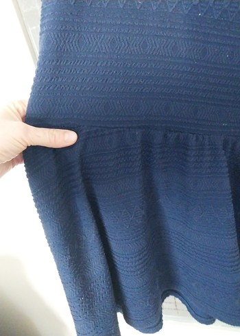 Navy Piliseli Triko Midi Elbise - Görsel 2