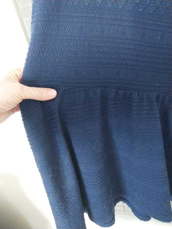 Navy Piliseli Triko Midi Elbise - Görsel 2