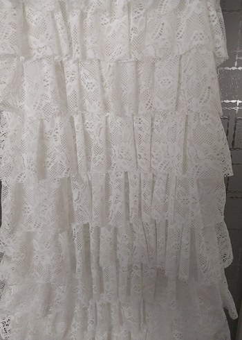 Kız Çocuk Beyaz Fırfırlı Bohem Elbise - Görsel 2