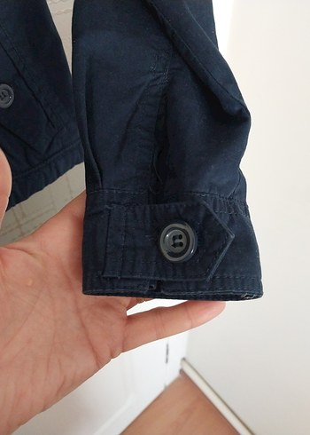 Düğmeli Lacivert Denim Kadın Ceket - Görsel 4