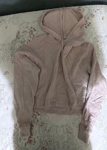 H&M Pudra Pembe Kapusonlu Rahat Sweatshirt