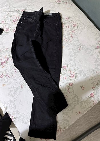 Zara Siyah Denim Jean Pantolon