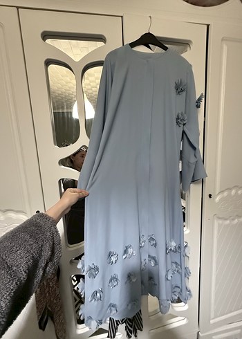Diğer Pastel Mavi Uzun Fermuarli Elbise Zarif Ve Rahat Siklik