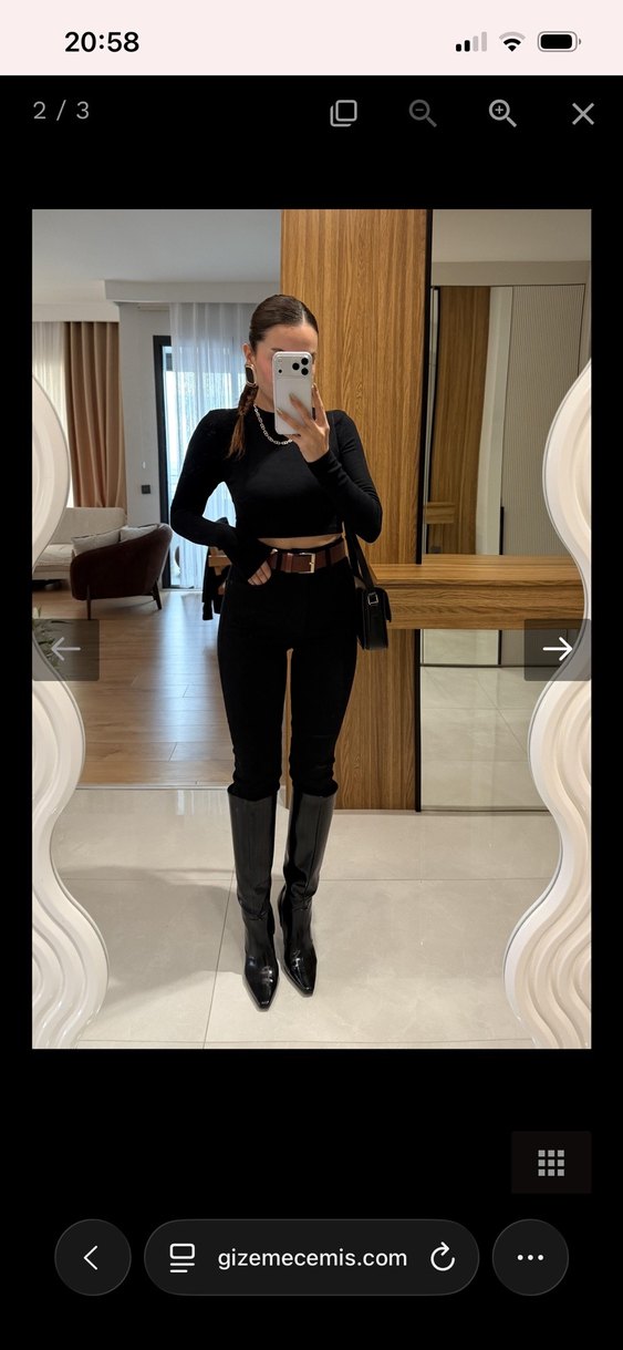 Kadın Siyah Skinny jean - Görsel 2