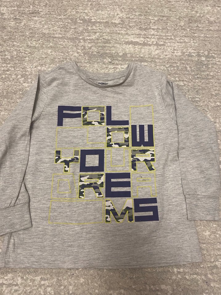 Gri Kamuflaj Desenli Erkek çocuk pijama takımı - Görsel 3