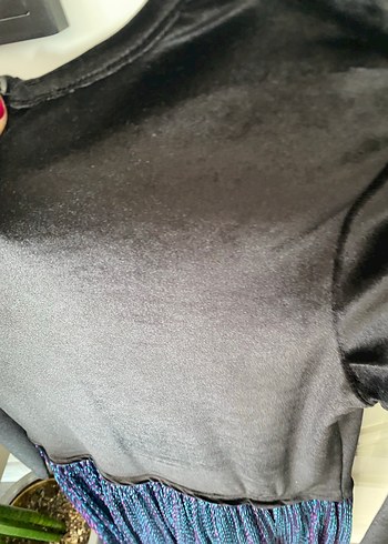 Uzun Kollu, Pilili Mor Kız Elbisesi - Görsel 5