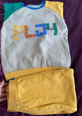 Erkek Çocuk Renkli Baskılı Sweatshirt ve Sarı Eşofman - Görsel 6