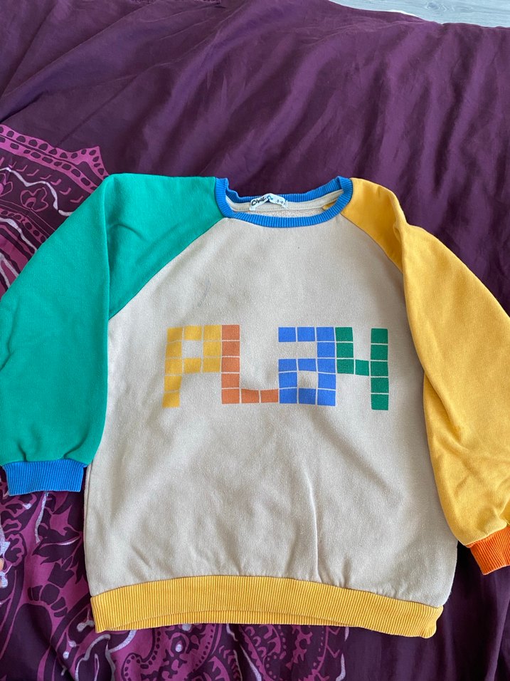 Erkek Çocuk Renkli Baskılı Sweatshirt ve Sarı Eşofman - Görsel 2