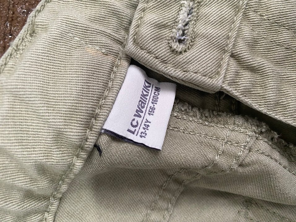 Haki kız çocuk Bol Paça Kot Pantolon - Görsel 5