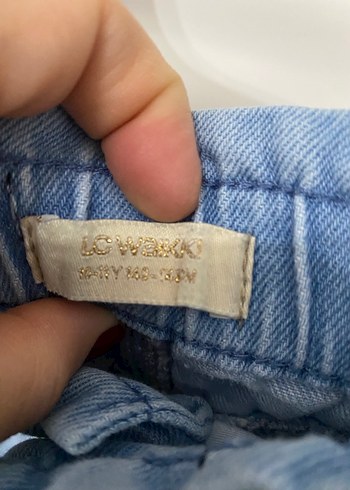 Dantel Detaylı Nakışlı Açık Mavi Kız Kot Etek - Görsel 4