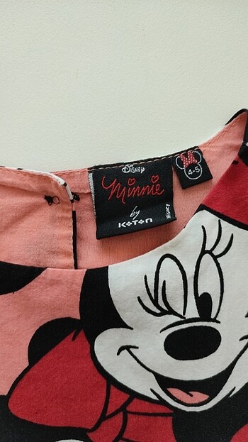 Koton Minnie Mouse Desen Koton Marka Bebek/Çocuk Elbise 