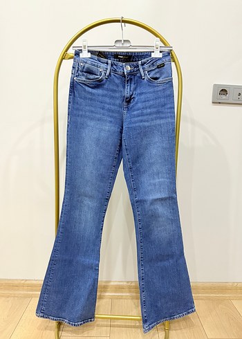 Kadın Mavi Denim Midi Jean Pantolon