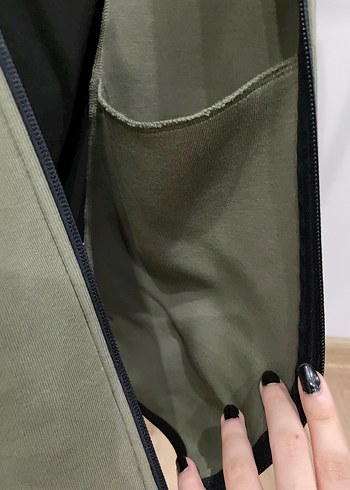 s Beden haki Renk Nike Khaki Fermuarlı Streetwear Sweatshirt