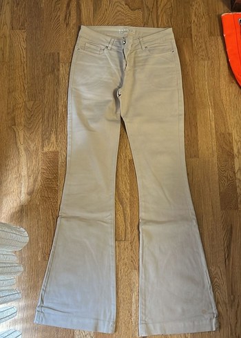 Bej Normal Boy Kadın Denim Pantolon-ispanyol paca