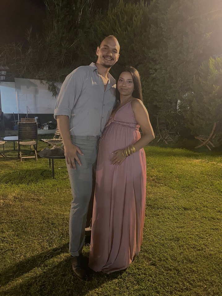 Pembe Bohem Uzun Hamile Abiye Elbise - Görsel 4