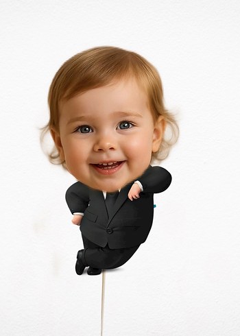 Patron Bebek Temalı  Fotoğraflı Cupcake Kürdanları - Görsel 6