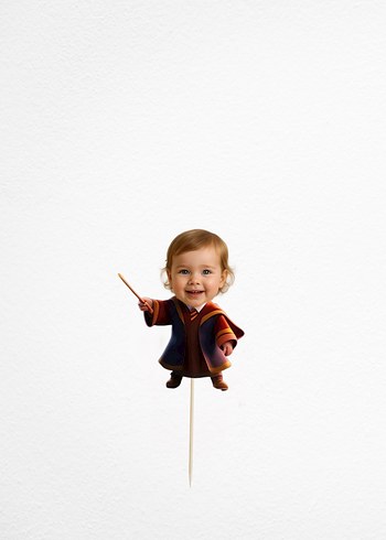 Harry Potter Temalı Kişiye Özel Cupcake Kürdan Süsü - Görsel 2