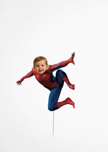 Spiderman Temalı Özel Tasarımlı Fotoğraflı Cupcake Kürdanlar - Görsel 2