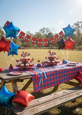 Spiderman Temalı Özel Tasarımlı Fotoğraflı Cupcake Kürdanlar - Görsel 7