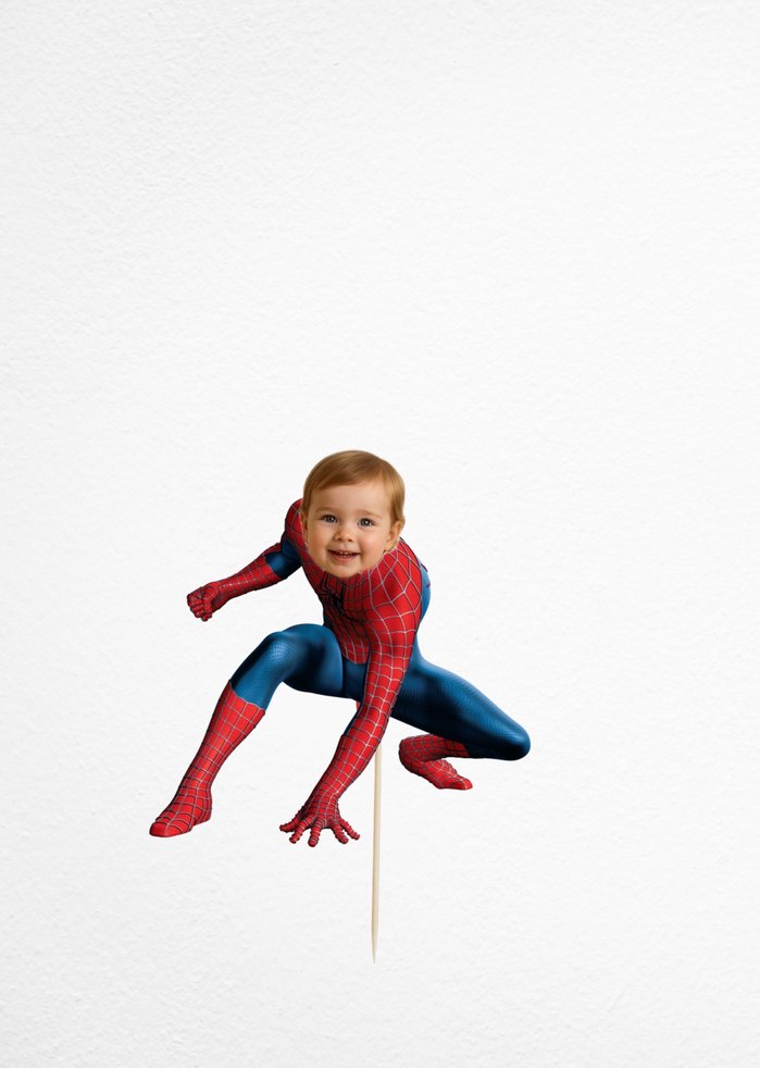 Spiderman Temalı Özel Tasarımlı Fotoğraflı Cupcake Kürdanlar - Görsel 4