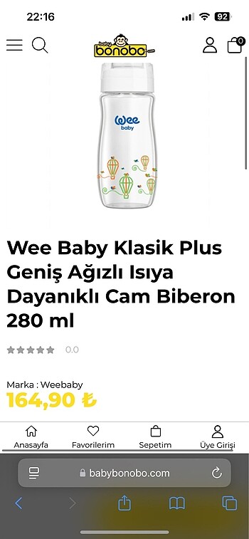 Beden beyaz Renk 280 ml cam biberon
