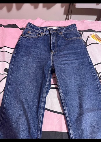 Kadın Mavi Regular Fit Midi Denim Pantolon - Görsel 4