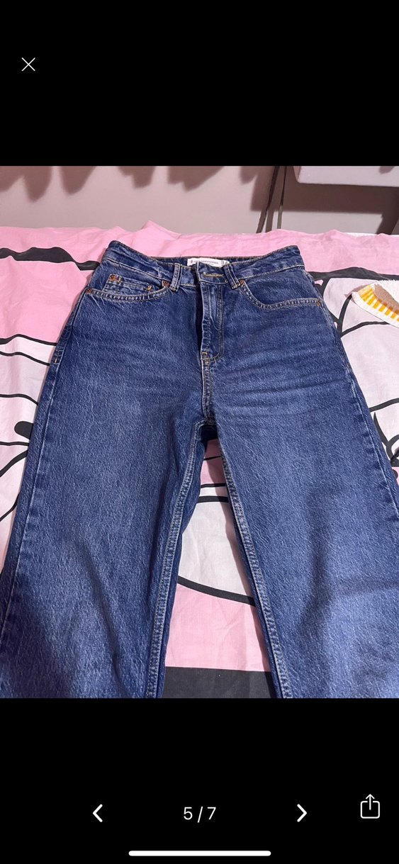 Kadın Mavi Regular Fit Midi Denim Pantolon - Görsel 4