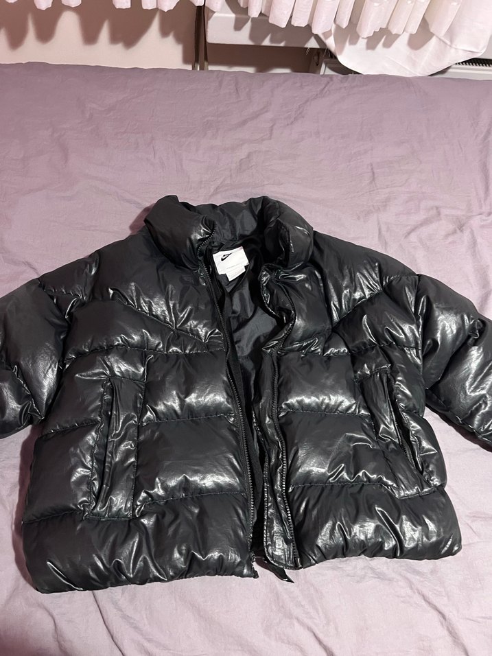 Siyah Kadın Puff Mont, Yüksek Yaka, Midi Boy - Görsel 2