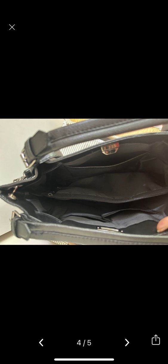 Siyah Deri Tokalı Kadın Çanta - Görsel 3