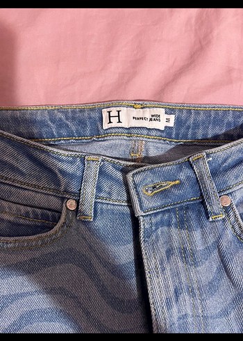 Mavi Pilili Bol Kesim Midi Denim Kot - Görsel 2