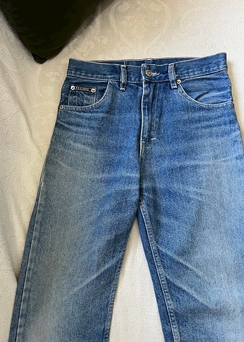 33 Beden Geniş Kesim Mavi Midi Boy Kot Pantolon
